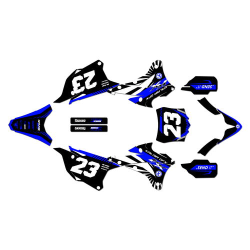 kawasaki kx100 graphics kit 2014-2021 fh series blue