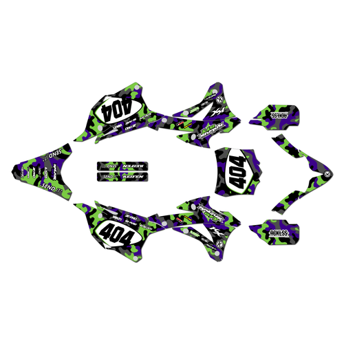 kawasaki kx85 graphics kit 2014-2021 invasion series purple