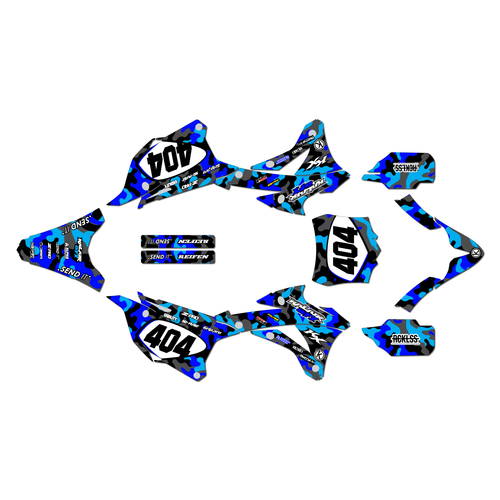 kawasaki kx100 graphics kit 2014-2021 invasion series blue