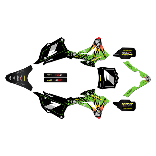 kawasaki kx85 graphics kit 2014-2021 lancaster series green