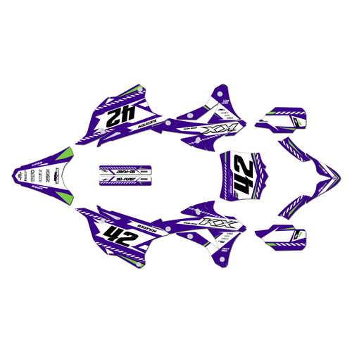 kawasaki kx85 graphics kit 2014-2021 lethal series purple