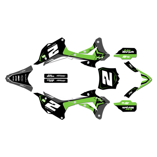 kawasaki kx85 graphics kit 2014-2021 lightning series green