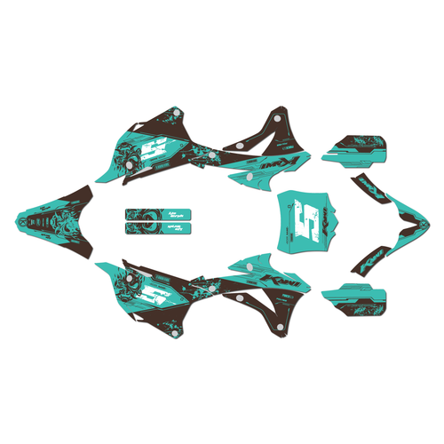 kawasaki kx85 graphics kit 2014-2021 nightcity series brown