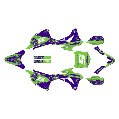kawasaki kx85 graphics kit 2014-2021 nightcity series purple