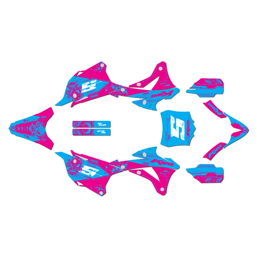 kawasaki kx100 graphics kit 2014-2021 nightcity series magenta