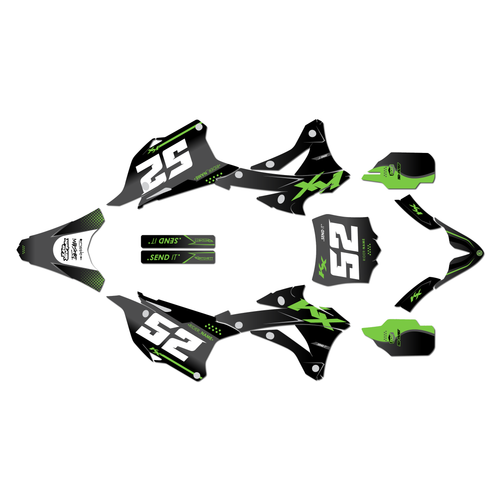 kawasaki kx100 graphics kit 2014-2021 ominous series black