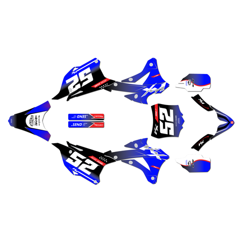 kawasaki kx85 graphics kit 2014-2021 ominous series blue