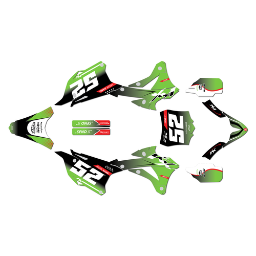 kawasaki kx85 graphics kit 2014-2021 ominous series green