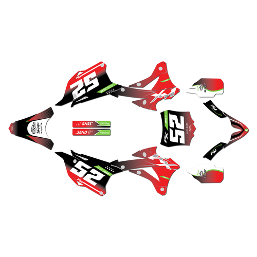 kawasaki kx85 graphics kit 2014-2021 ominous series red