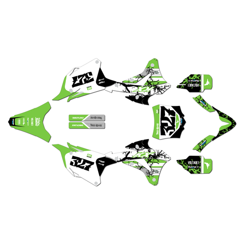 kawasaki kx100 graphics kit 2014-2021 rail series green