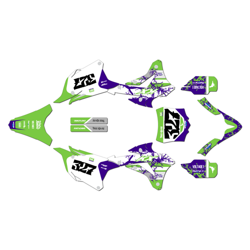 kawasaki kx100 graphics kit 2014-2021 rail series purple