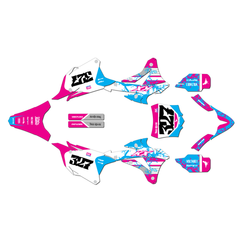 kawasaki kx100 graphics kit 2014-2021 rail series magenta
