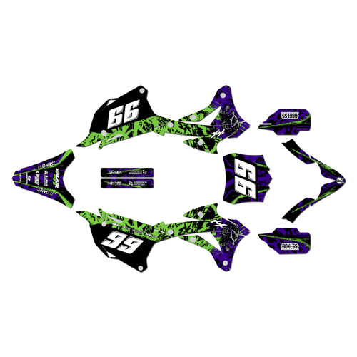 kawasaki kx85 graphics kit 2014-2021 revolt series purple