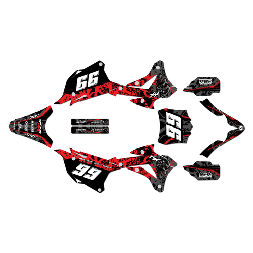 kawasaki kx100 graphics kit 2014-2021 revolt series red
