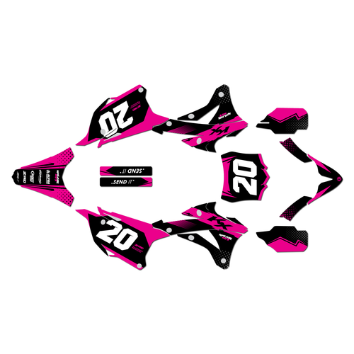 kawasaki kx100 graphics kit 2014-2021 spear series pink