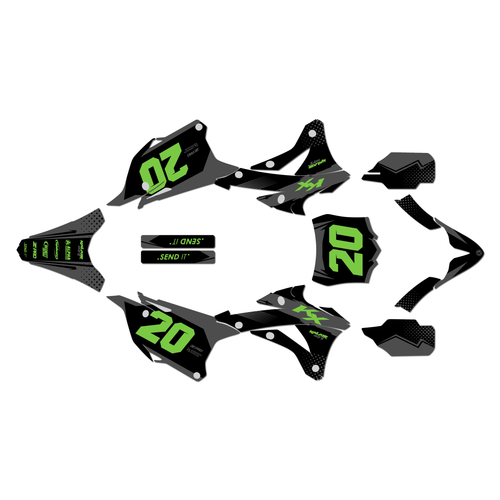 kawasaki kx85 graphics kit 2014-2021 spear series grey