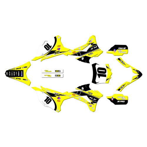 kawasaki kx85 graphics kit 2014-2021 speed series yellow