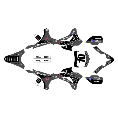 kawasaki kx85 graphics kit 2014-2021 speed series grey