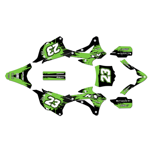 kawasaki kx100 graphics kit 2014-2021 splash series green