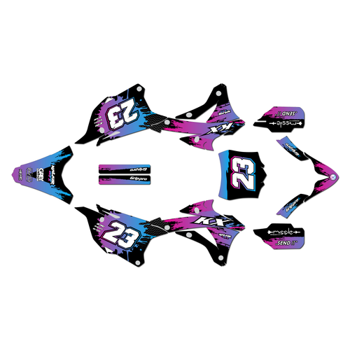 kawasaki kx100 graphics kit 2014-2021 splash series magenta