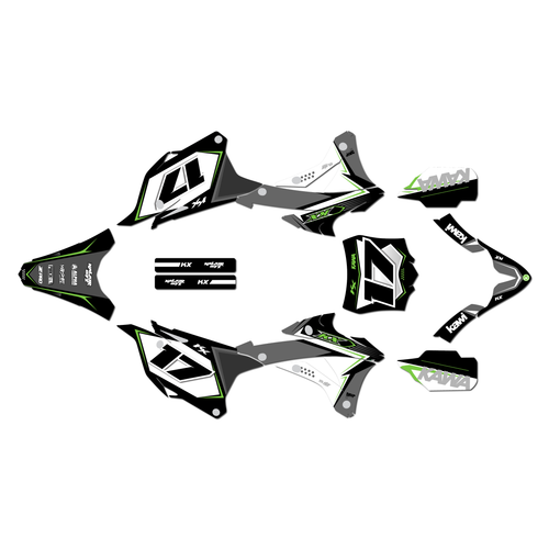 kawasaki kx85 graphics kit 2014-2021 stellar series green