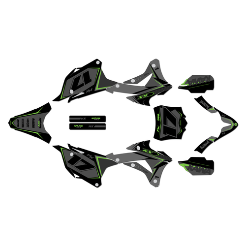 kawasaki kx85 graphics kit 2014-2021 stellar series green-shift