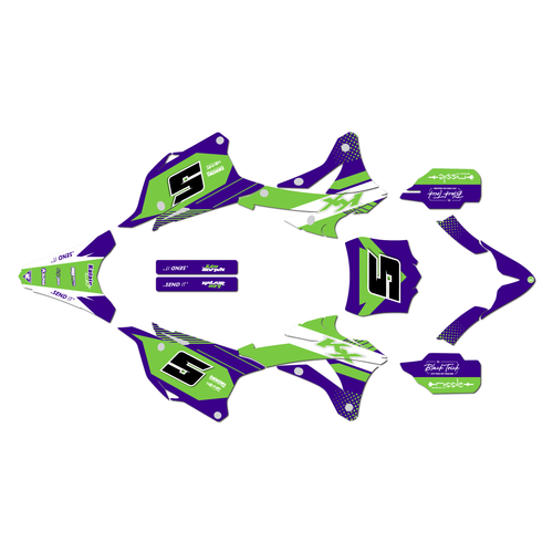 kawasaki kx85 graphics kit 2014-2021 turbo series purple