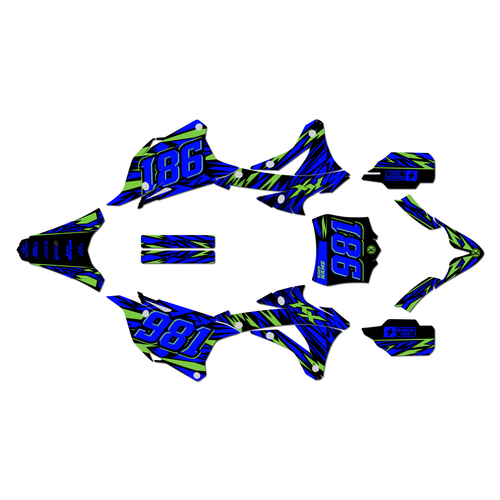 kawasaki kx85 graphics kit 2014-2021 twitch series blue