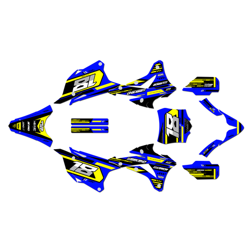 kawasaki kx100 graphics kit 2014-2021 warrior series blue