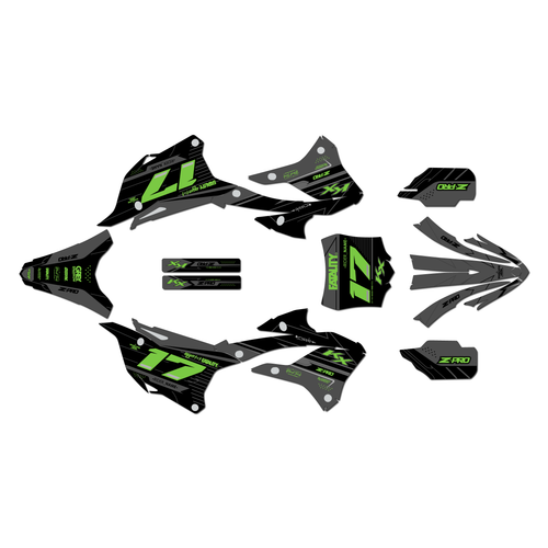 kawasaki kx85 graphics kit 2022-2025 axis series green-shift