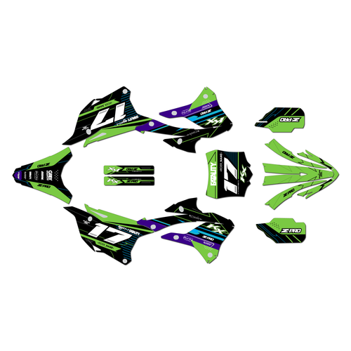 kawasaki kx85 graphics kit 2022-2025 axis series green