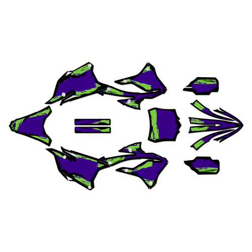 kawasaki kx85 graphics kit 2022-2025 ember series purple