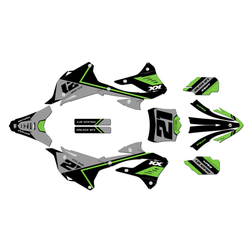 kawasaki kx85 graphics kit 2022-2025 enigma series green