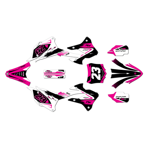kawasaki kx85 graphics kit 2022-2025 evader series magenta