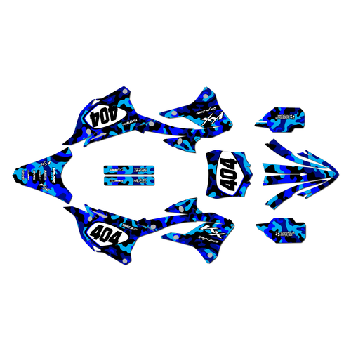 kawasaki kx85 graphics kit 2022-2025 invasion series blue