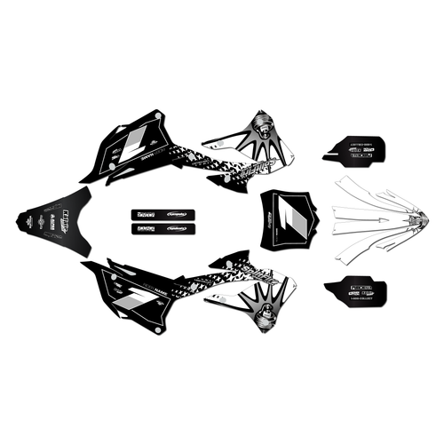 kawasaki kx85 graphics kit 2022-2025 lancaster series white