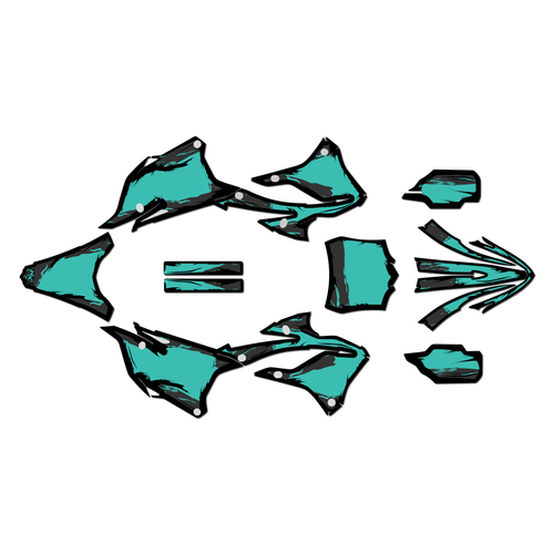 kawasaki kx112 graphics kit 2022-2025 ember series teal