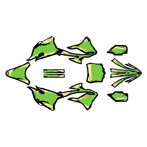 kawasaki kx112 graphics kit 2022-2025 ember series gold