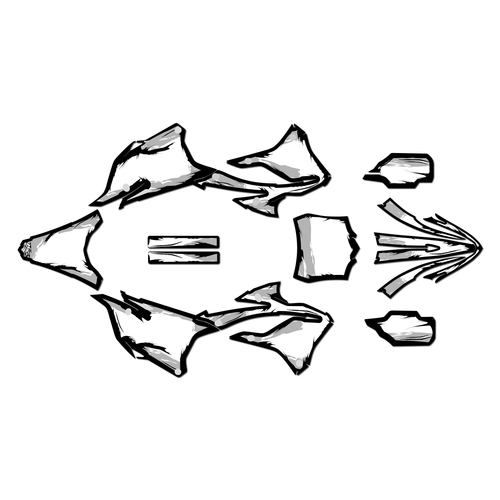 kawasaki kx112 graphics kit 2022-2025 ember series white