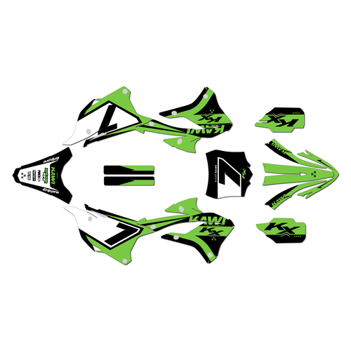 kawasaki kx85 graphics kit 2022-2025 legend series green
