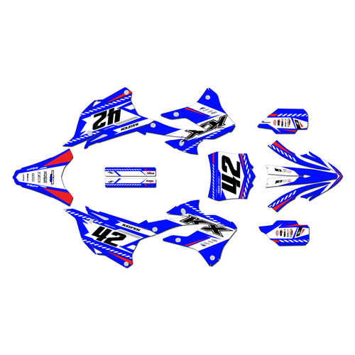 kawasaki kx85 graphics kit 2022-2025 lethal series blue