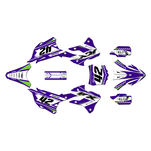 kawasaki kx85 graphics kit 2022-2025 lethal series purple