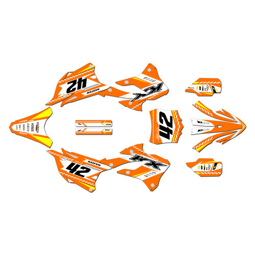 kawasaki kx85 graphics kit 2022-2025 lethal series orange