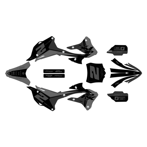 kawasaki kx85 graphics kit 2022-2025 lightning series smoke