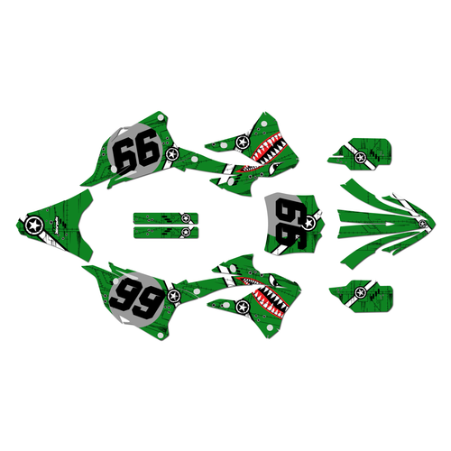 kawasaki kx85 graphics kit 2022-2025 predator series green