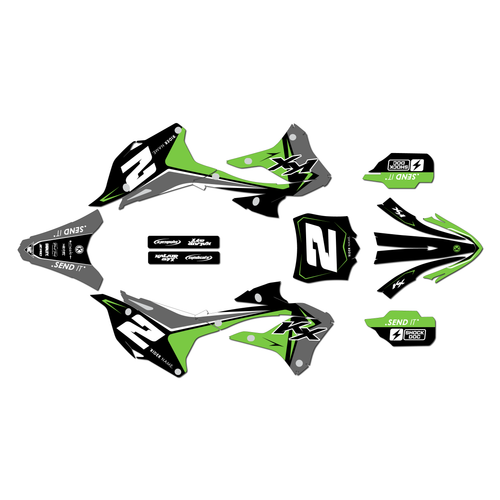 kawasaki kx112 graphics kit 2022-2025 lightning series green