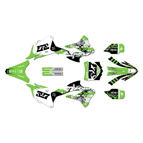 kawasaki kx85 graphics kit 2022-2025 rail series green