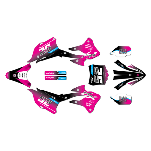 kawasaki kx112 graphics kit 2022-2025 ominous series magenta