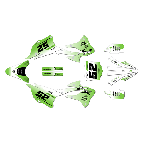 kawasaki kx112 graphics kit 2022-2025 ominous series greenshift