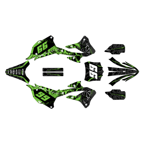 kawasaki kx112 graphics kit 2022-2025 revolt series green